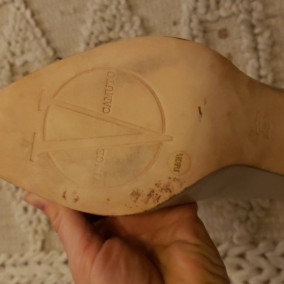 Vince Camuto Gray leather heels shoes size 8.5 - Picture 9 of 12